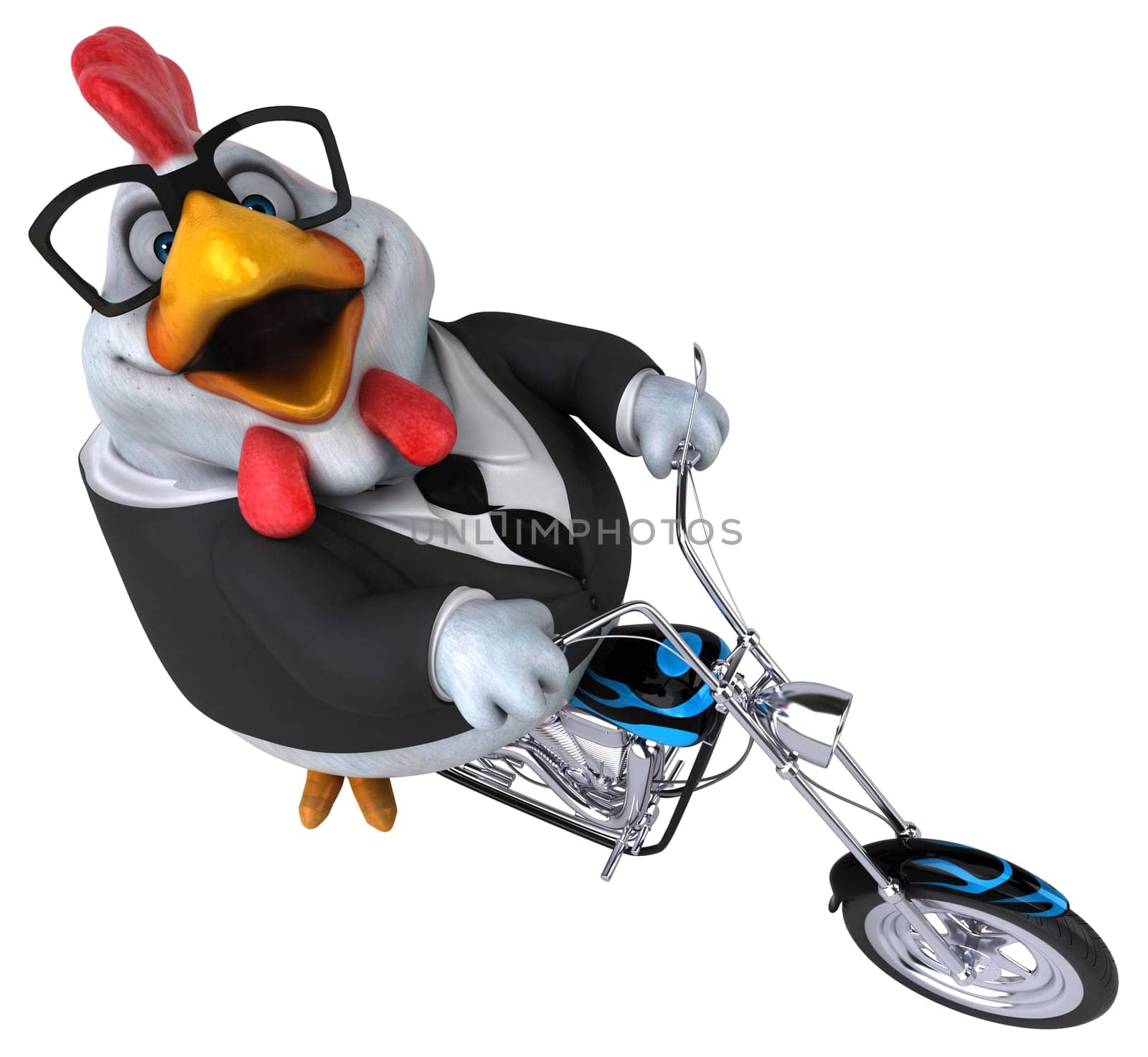 Fun chicken - 3D Illustration