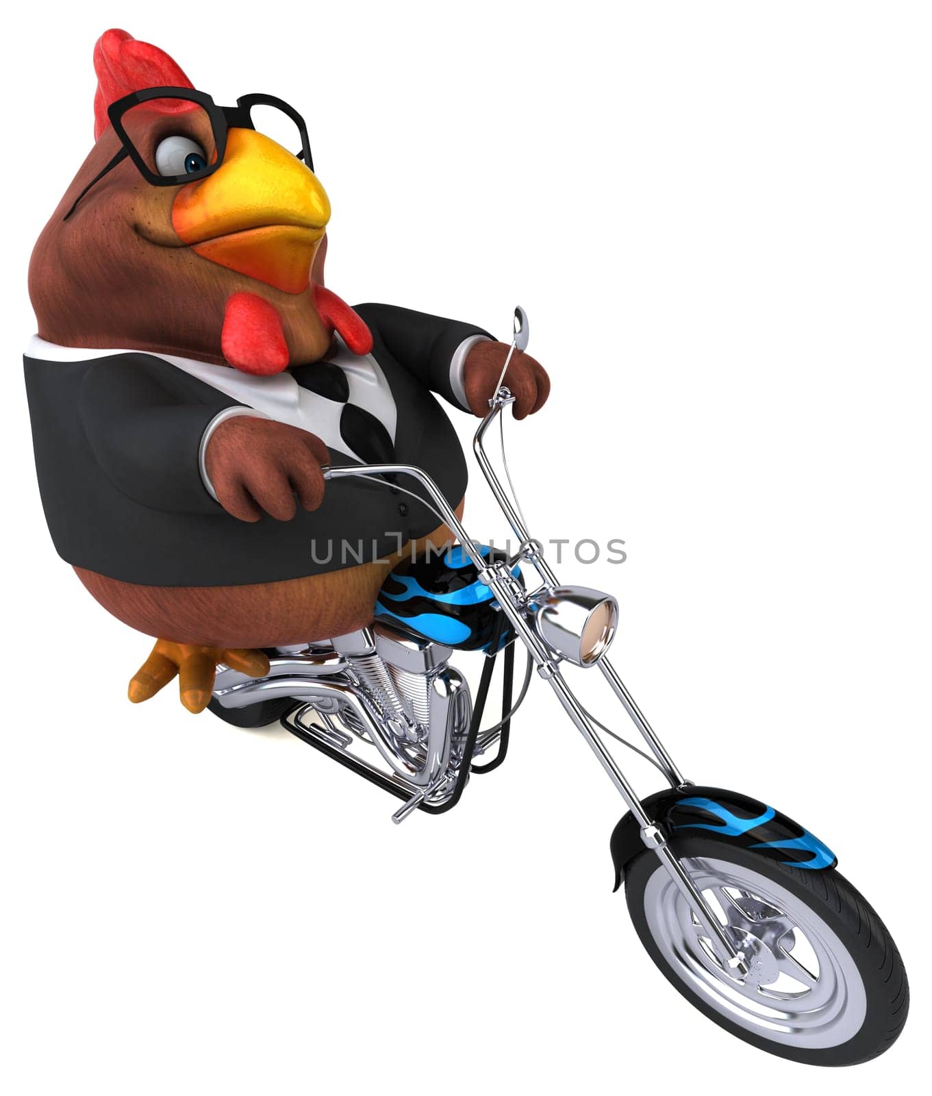 Fun chicken - 3D Illustration