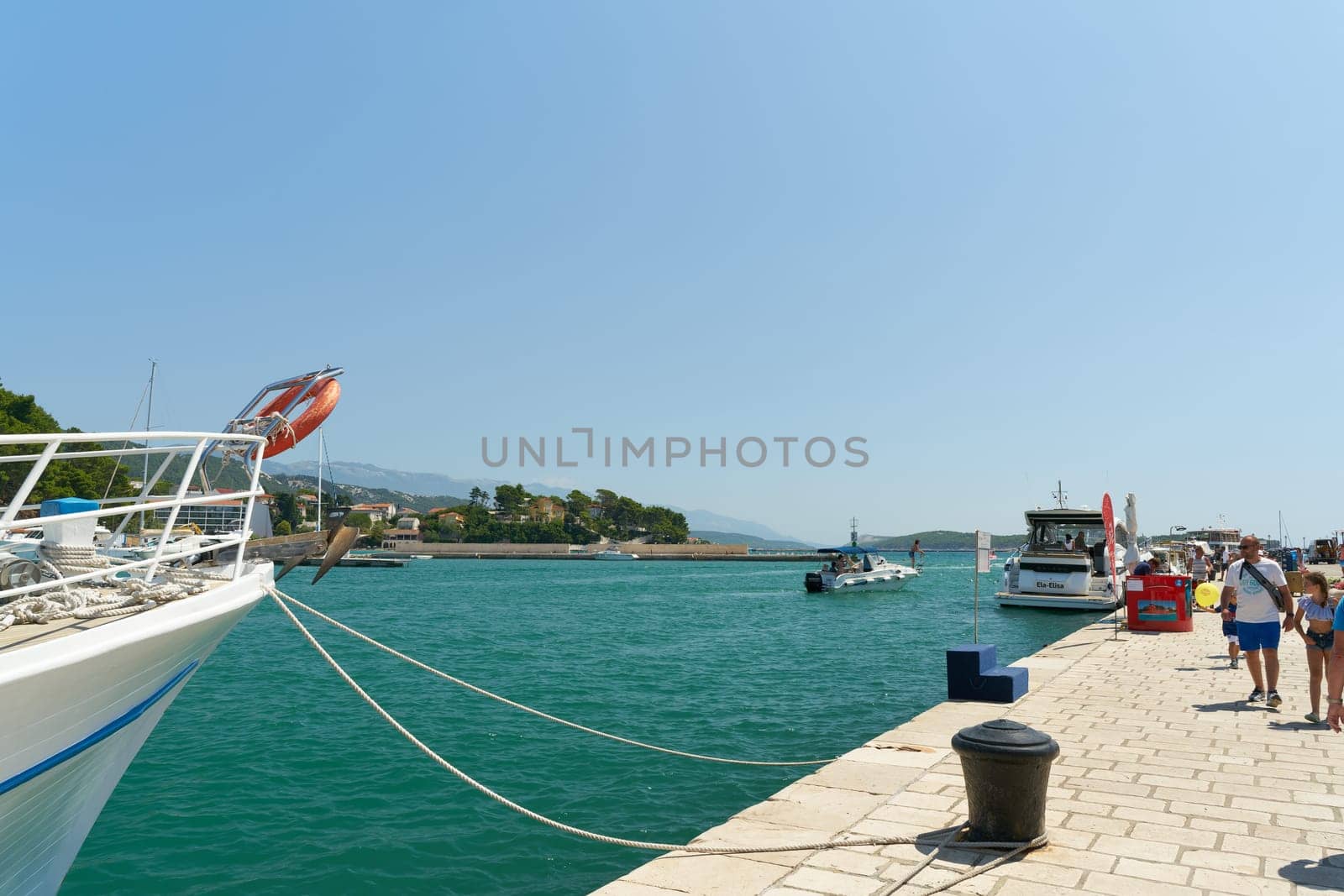 in the harbor of the town of Rab on the island of the same name on the Adriatic Sea in Croatia