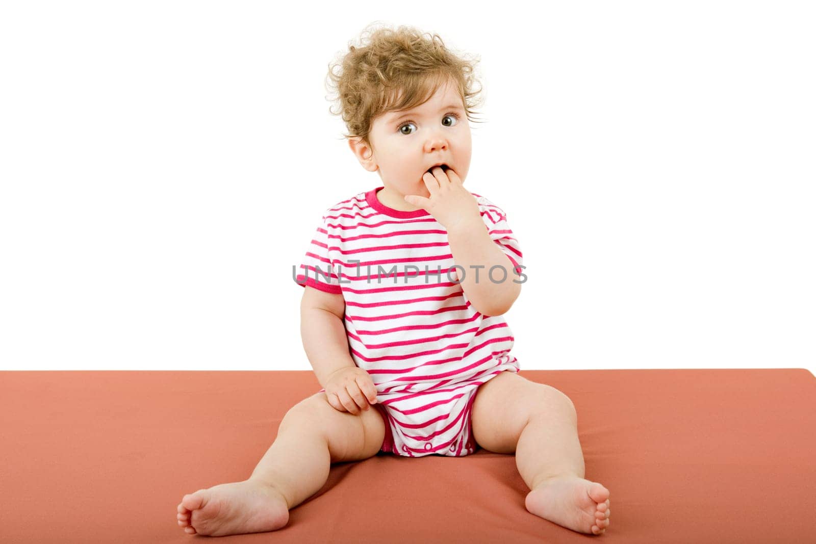 young baby portrait, isolated on white