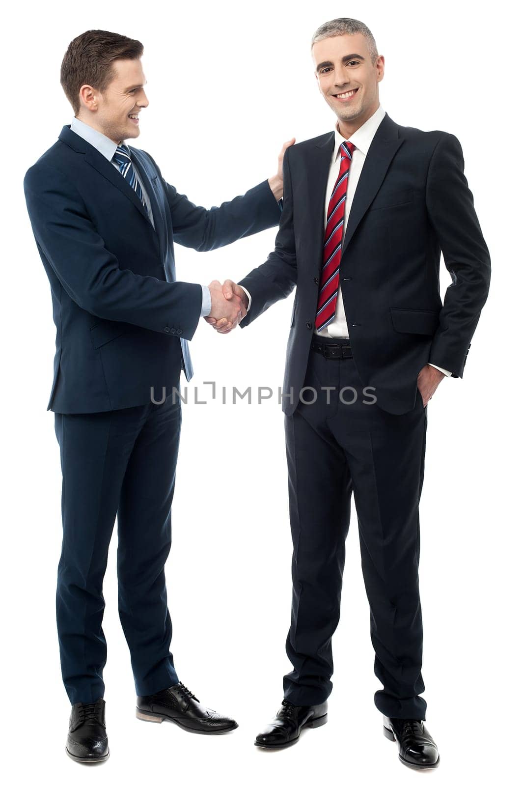 Handsome businessmen shaking hands