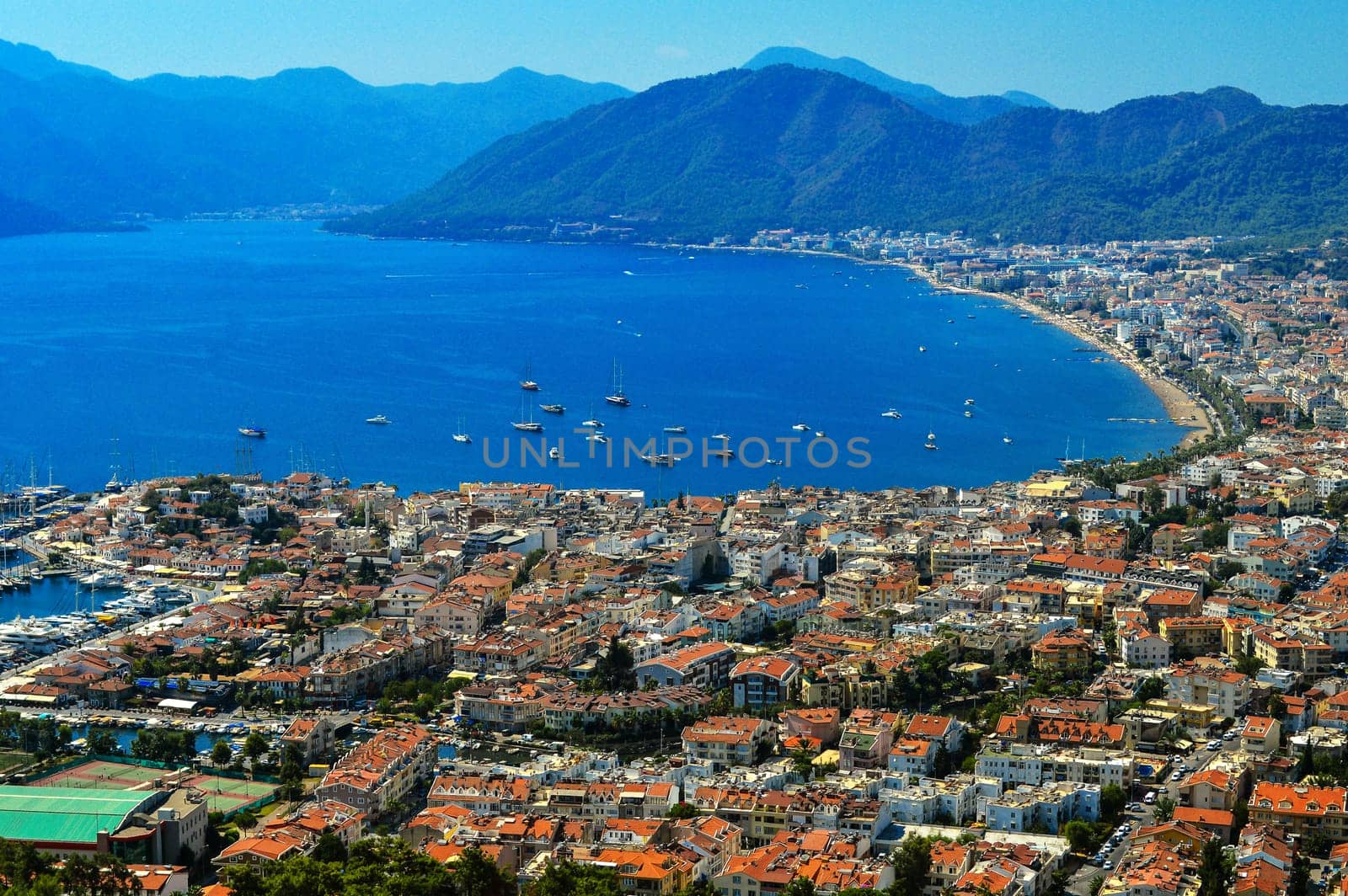 View of Marmaris harbor on Turkish Riviera.