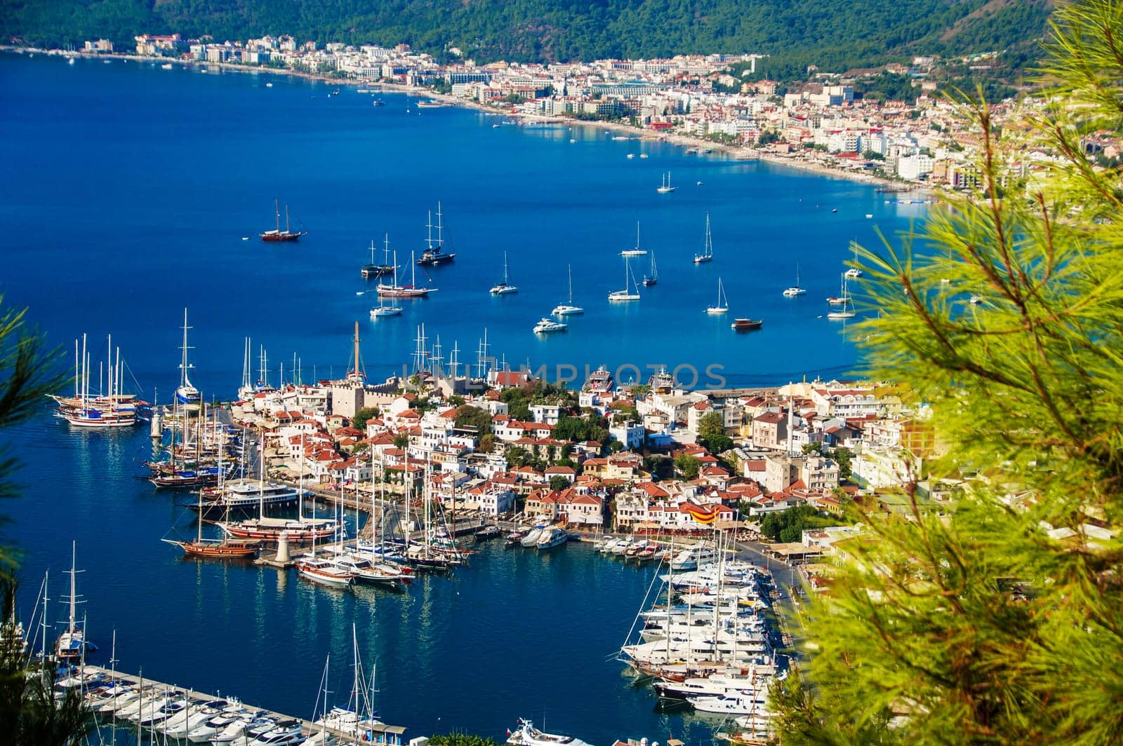 View of Marmaris harbor on Turkish Riviera.
