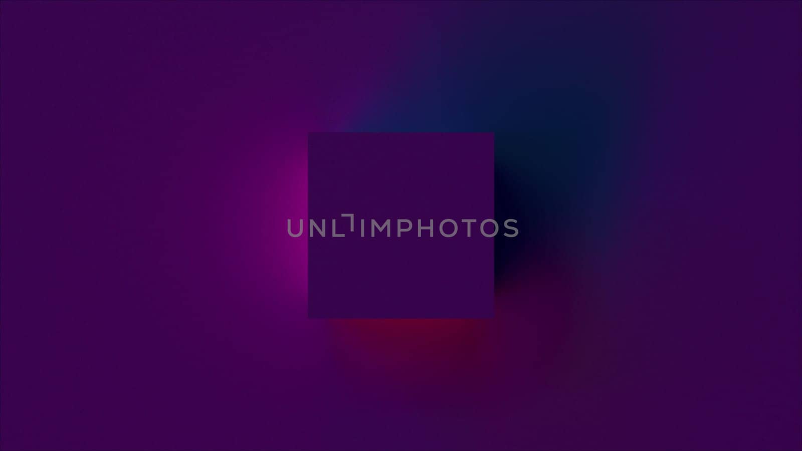 Geometric square with 3d render of light shadows. Minimalistic background with shimmering block of modern interior. Simple mosaic element and trendy digital decoration
