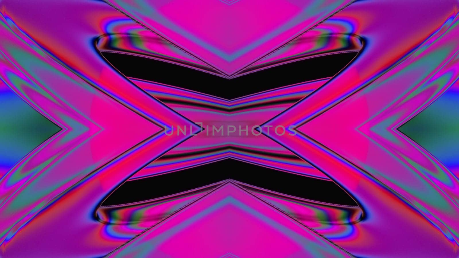 Futuristic 3d render of wavy mirror fractals with complex natural tracery. Fantasy textures of trendy surrealism. Rectangular petals of spring bloom and festive mood