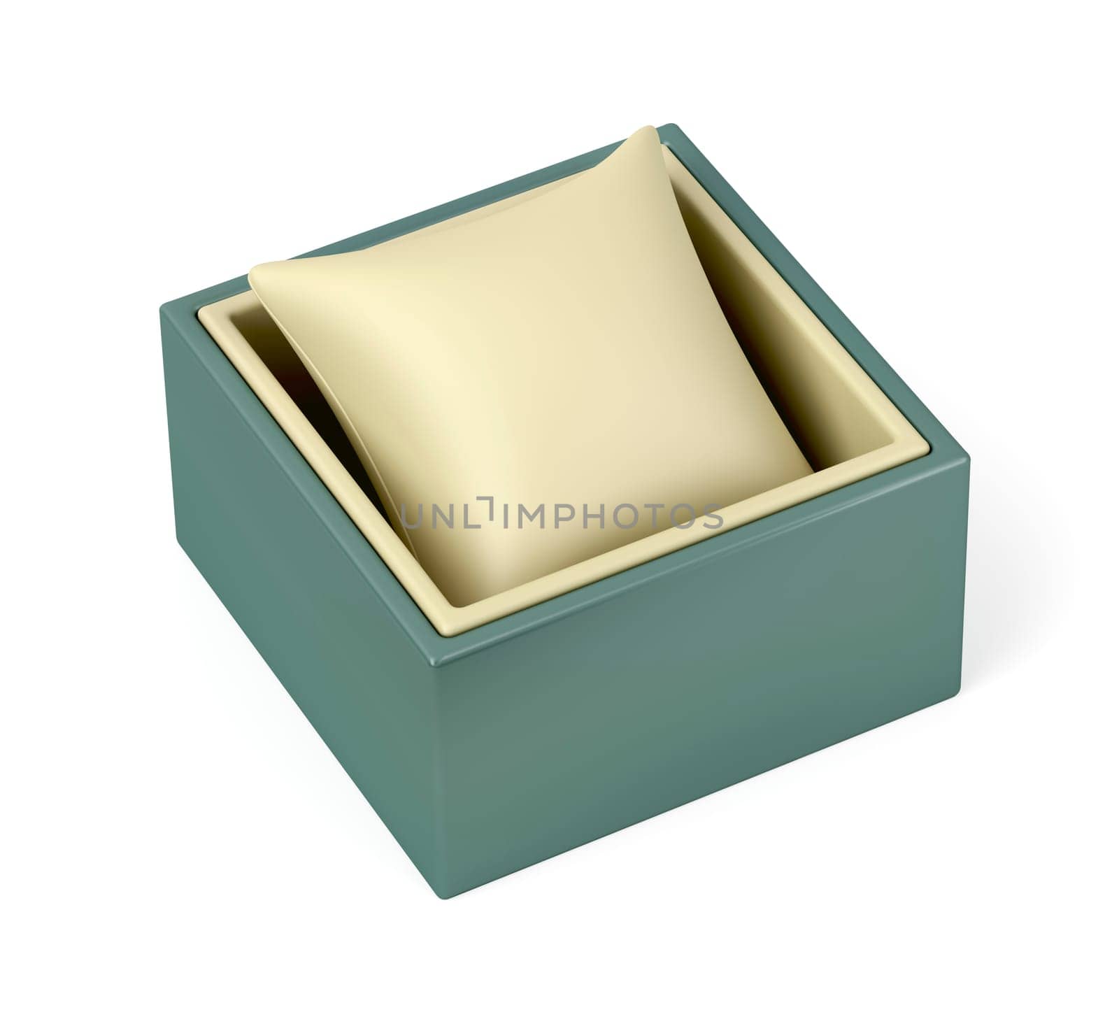 Empty box for watch or jewelry, isolated on white background