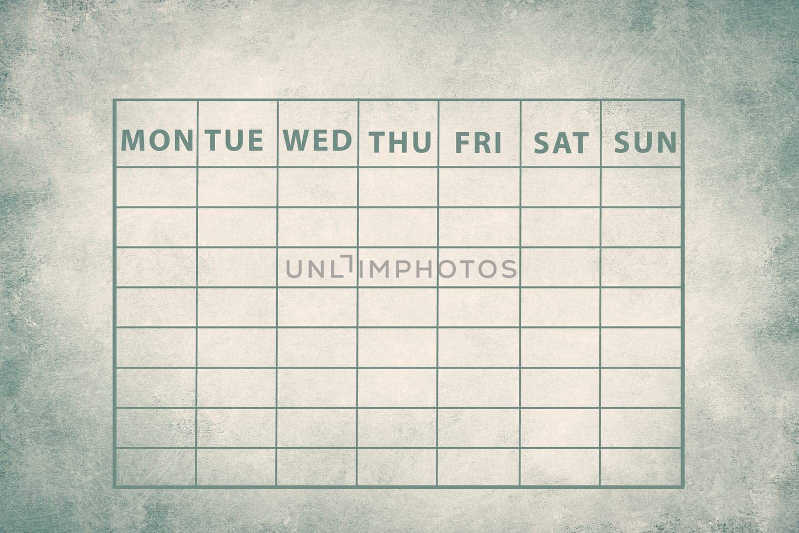 Schedule of the week on a textured light colored background, curriculumn school