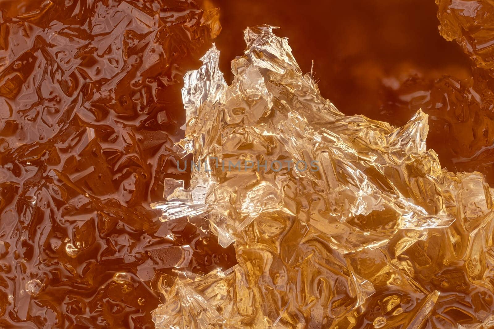 Crystalized honey African lychee , white crystals forming regular shapes. Microscope photo, image width 9mm.