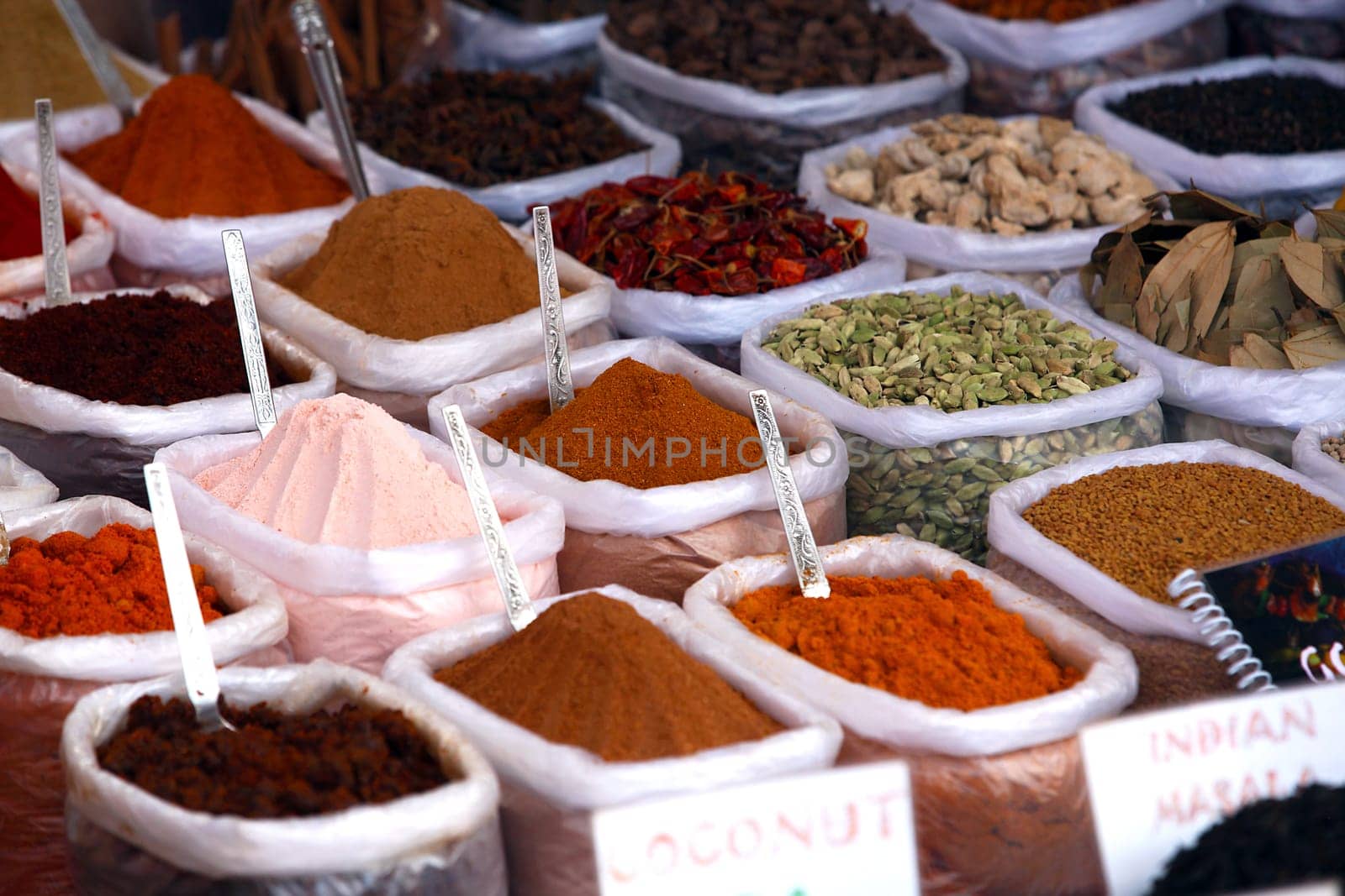 Indian spices at the market in Anjuna