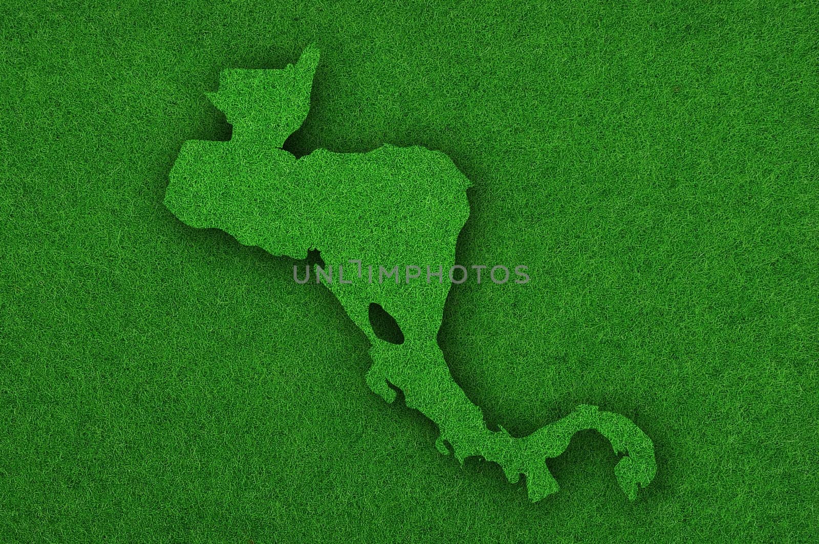 Map of Central America on green felt