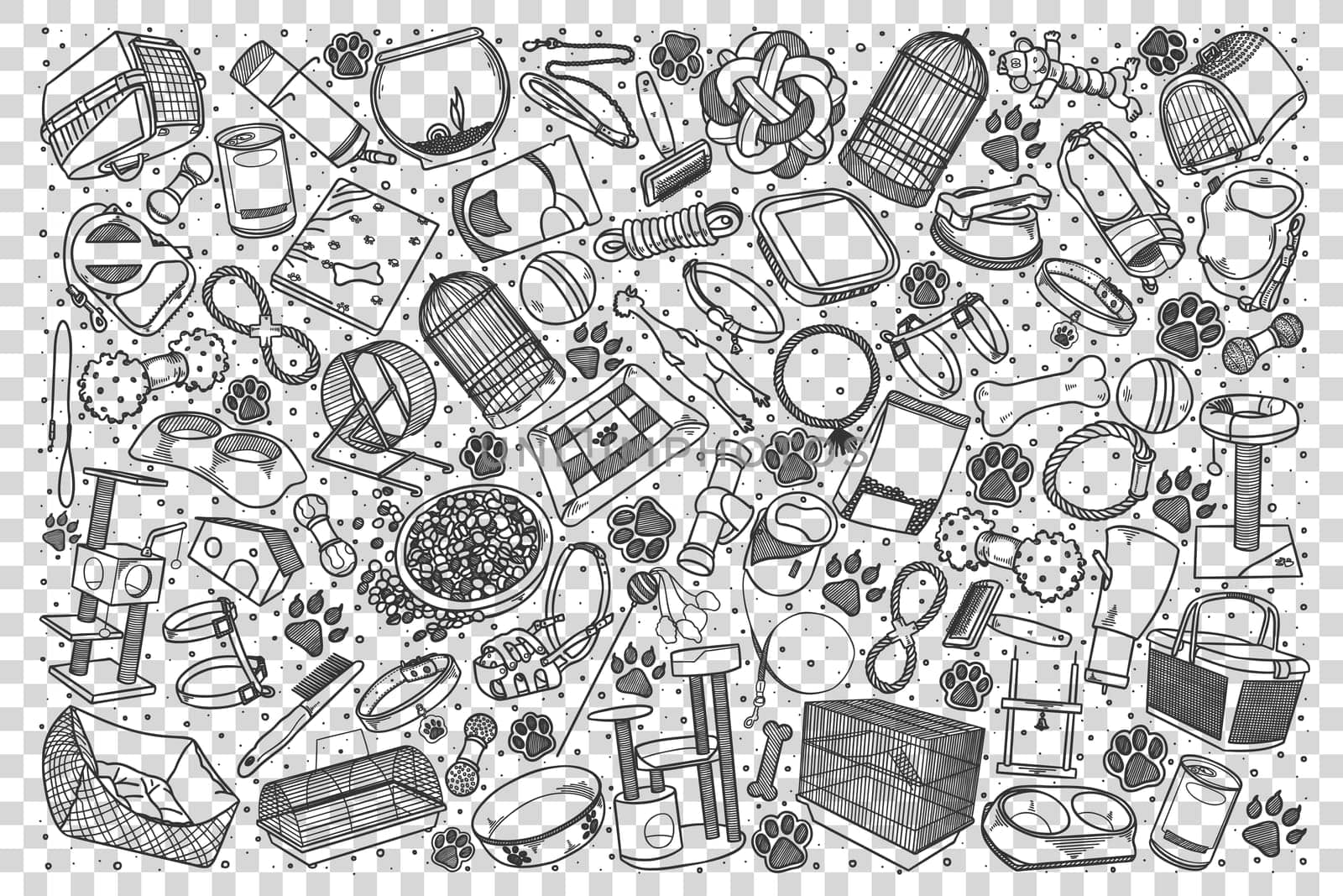 Pets shop doodle set by Vasilyeva