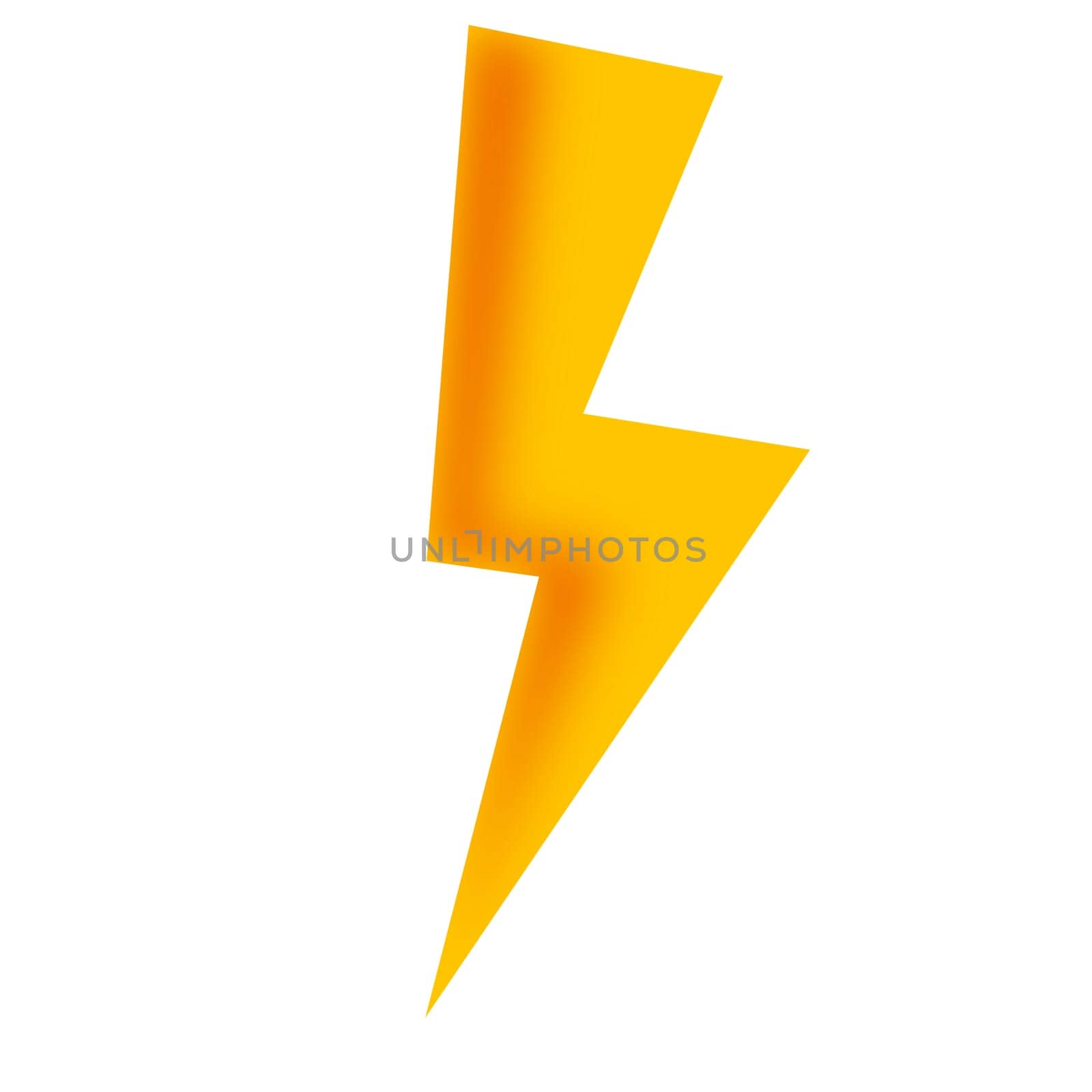 Lightning bolt icon isolated on white, 3D rendering