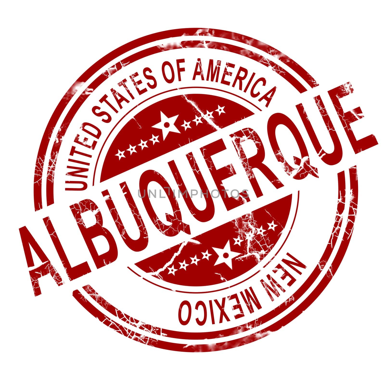 Red Albuquerque with white background, 3D rendering