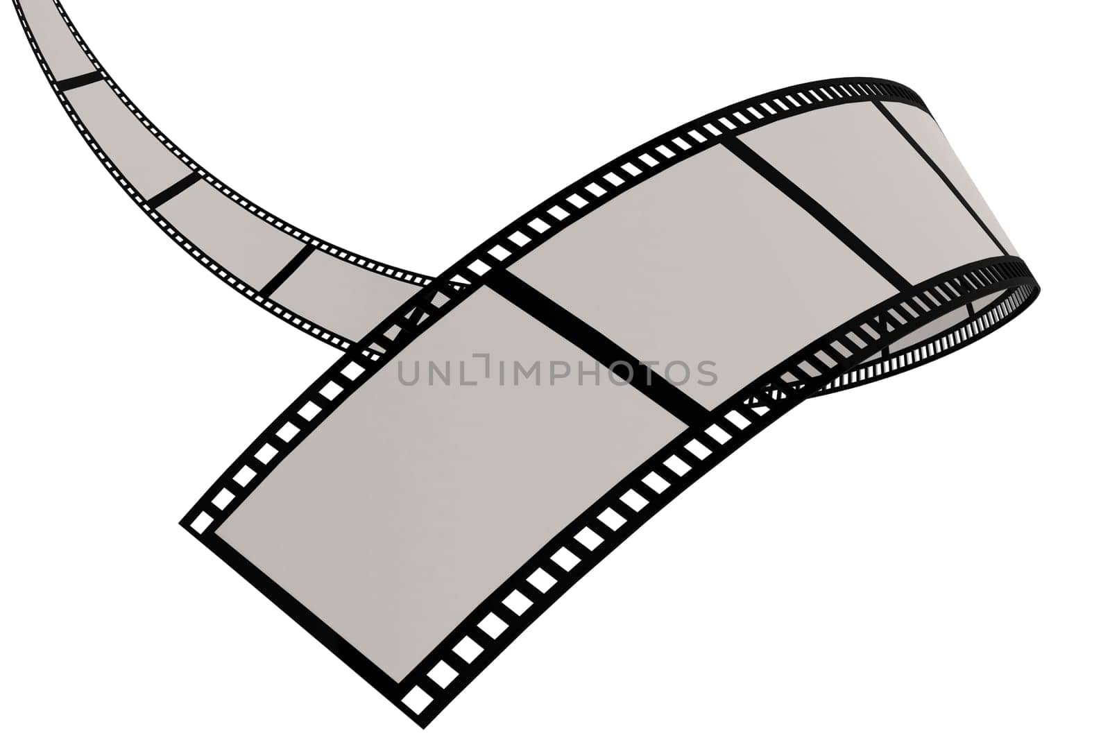 Film strip isolated on white background, 3D rendering