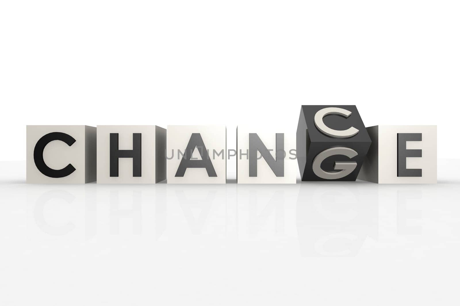 Change to chance puzzle, 3D rendering