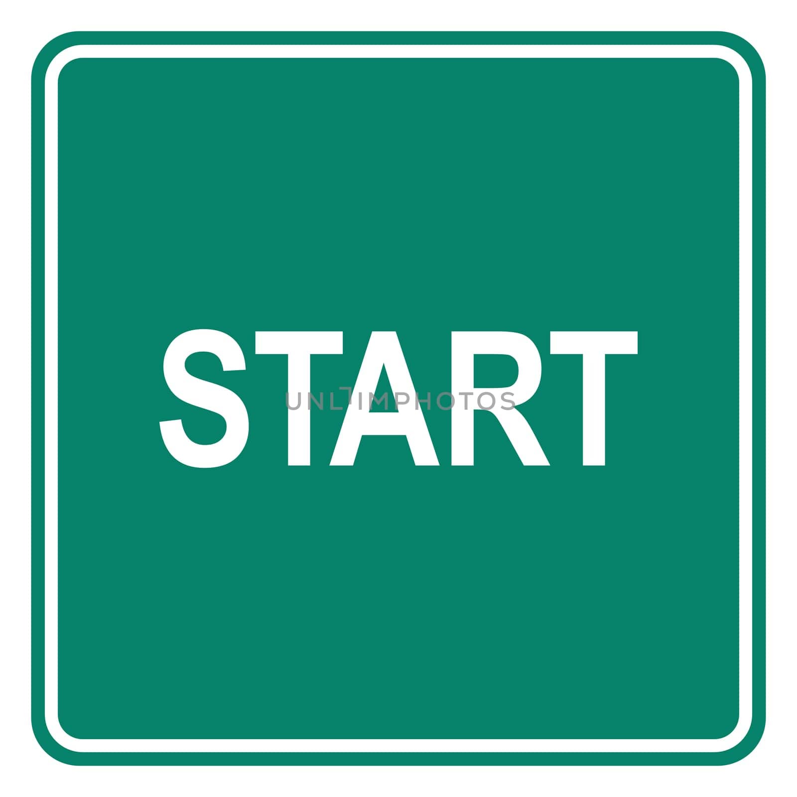Start and road sign