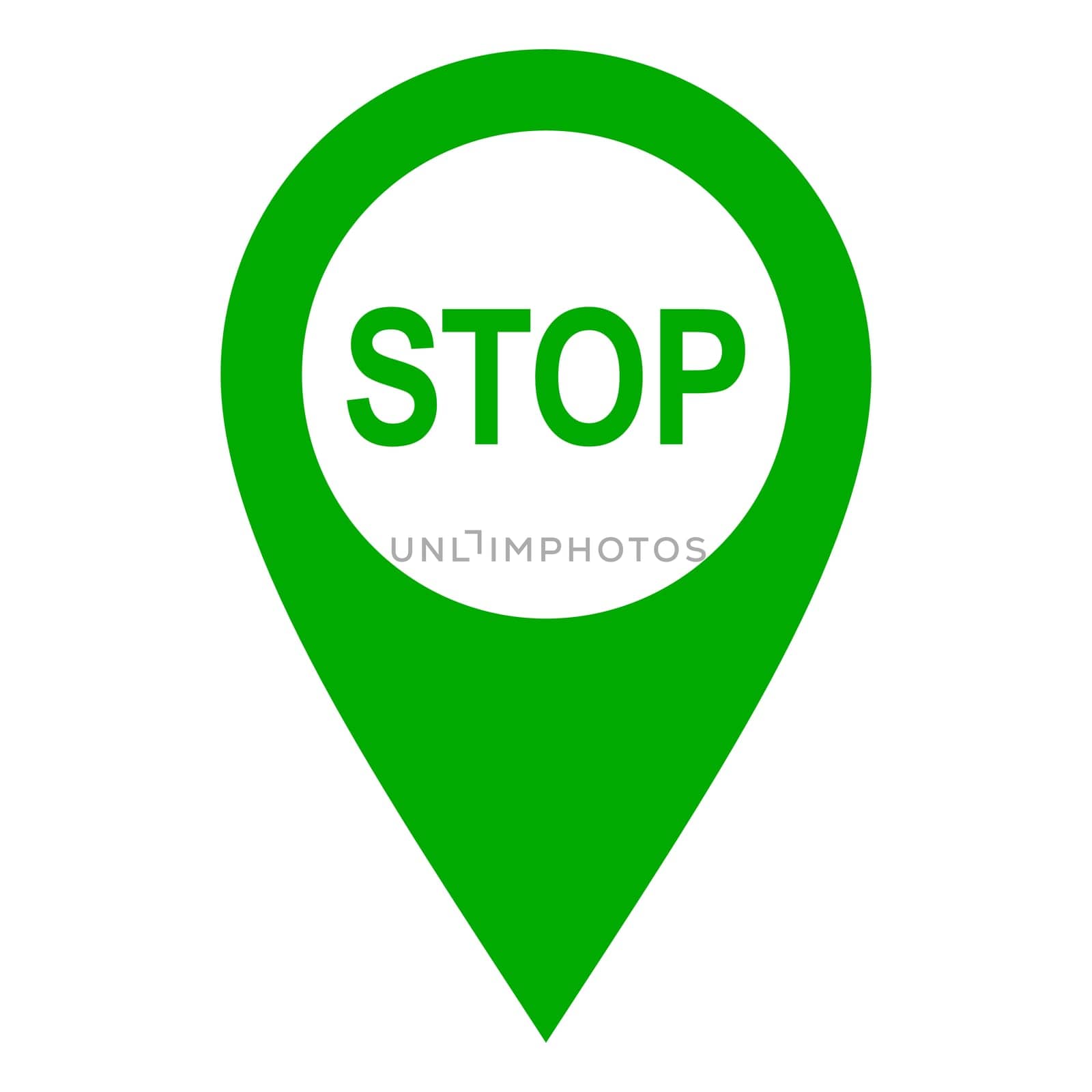 Stop and location pin