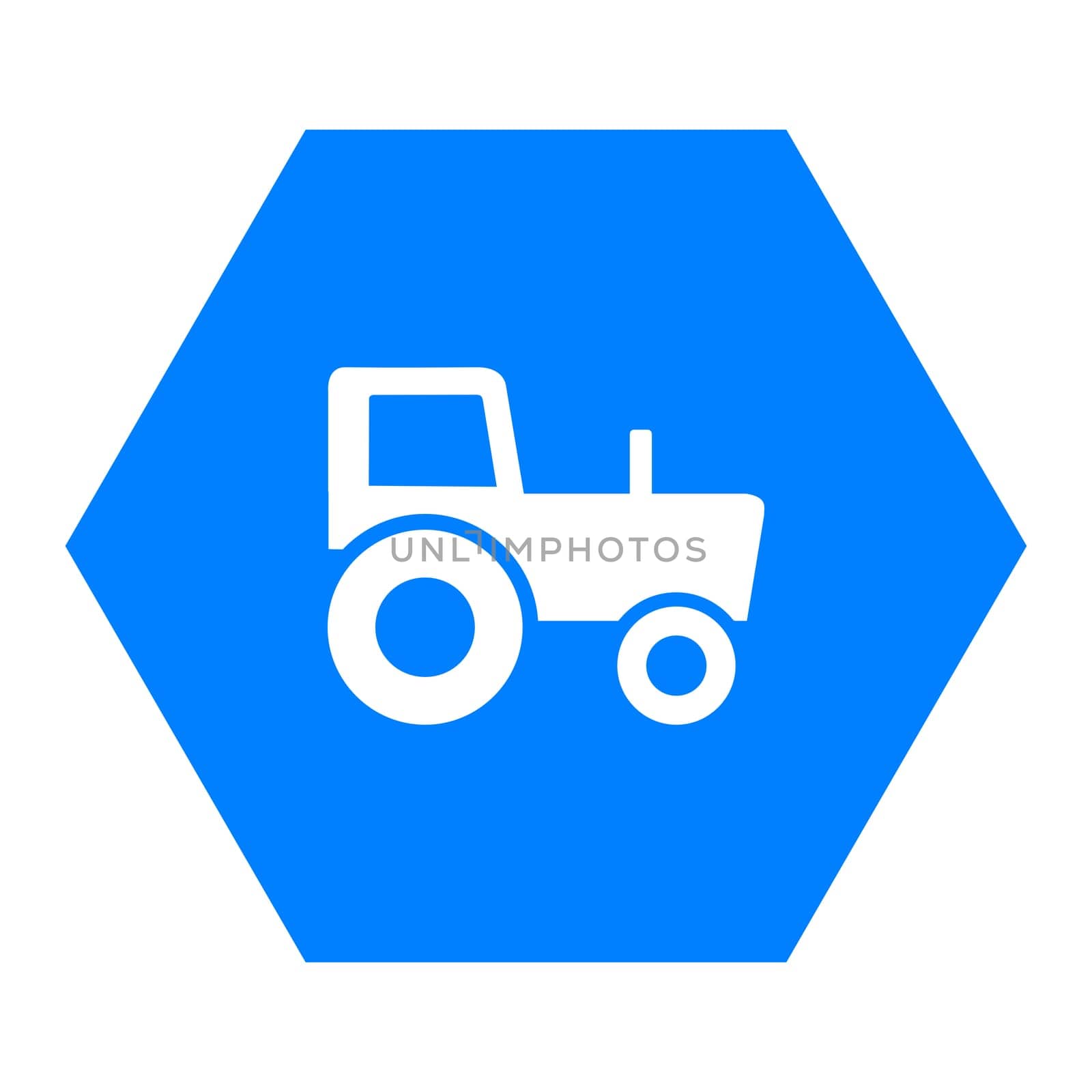 Tractor and hexagon