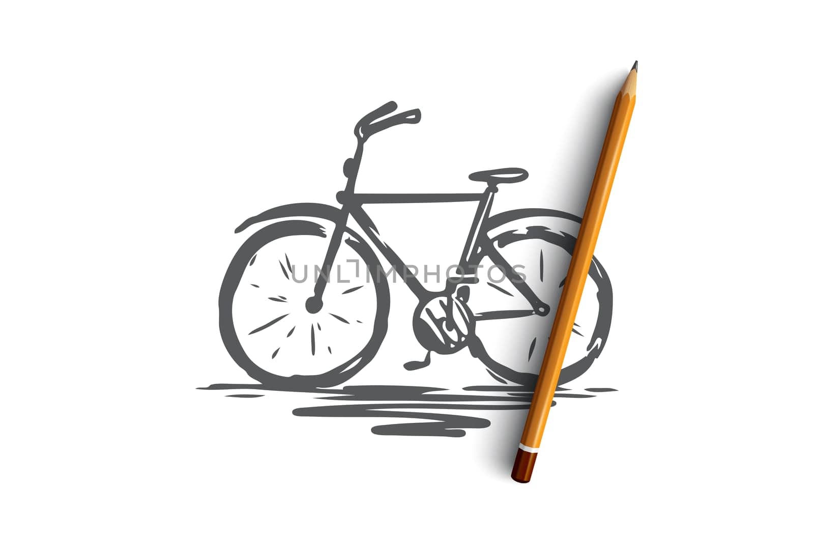 Bike, cycle, ride, wheel, bicycle concept. Hand drawn bike transport for sport concept sketch. Isolated vector illustration.