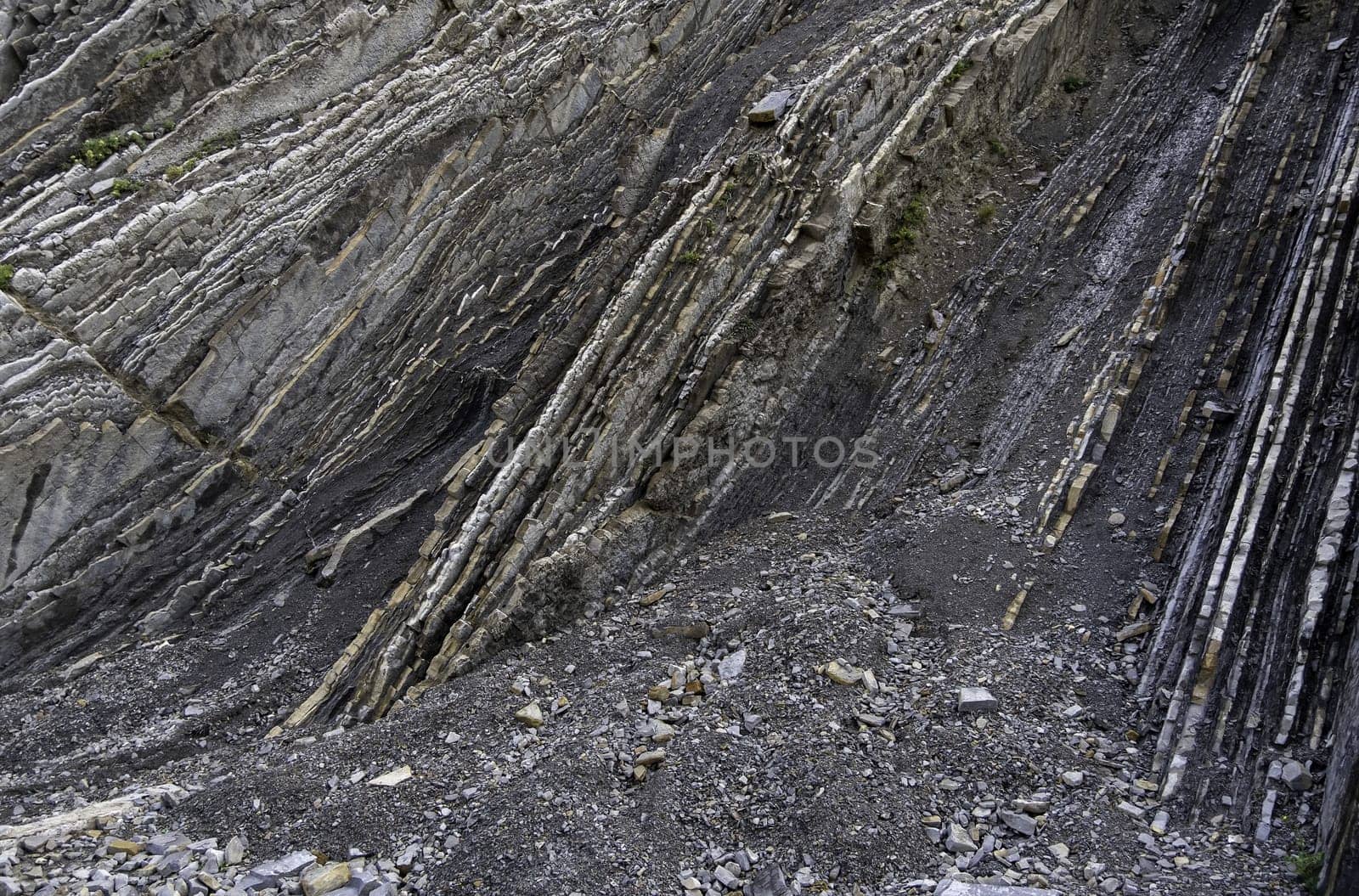Detail of famous rock formation on a beach, erosion and nature, tourist attraction