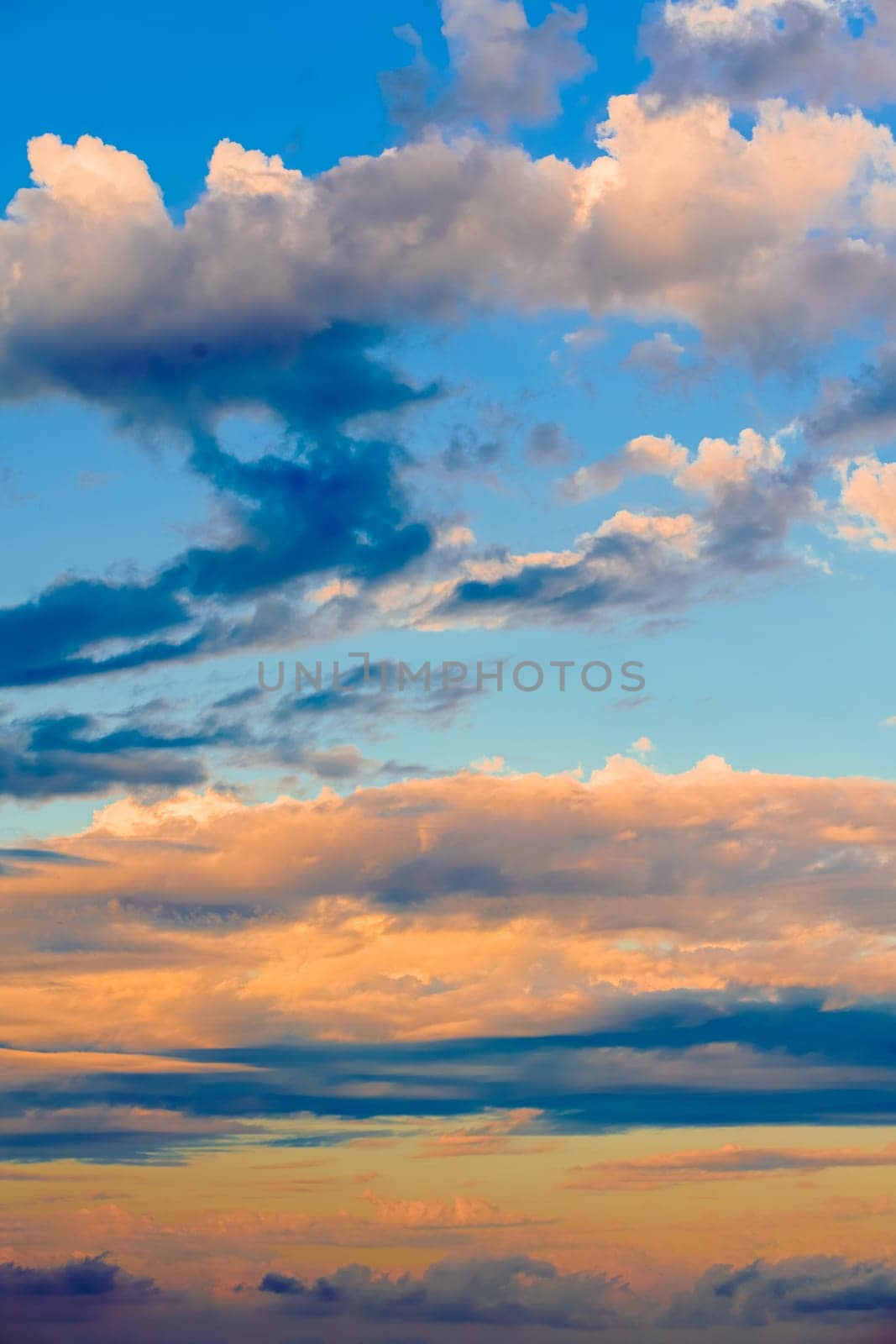 Fantastic colorful sunset with cloudy sky