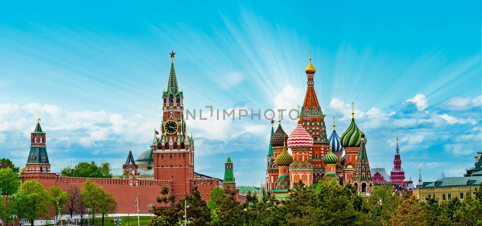 Beautiful scenery of the heart of  Moscow. Panoramic view