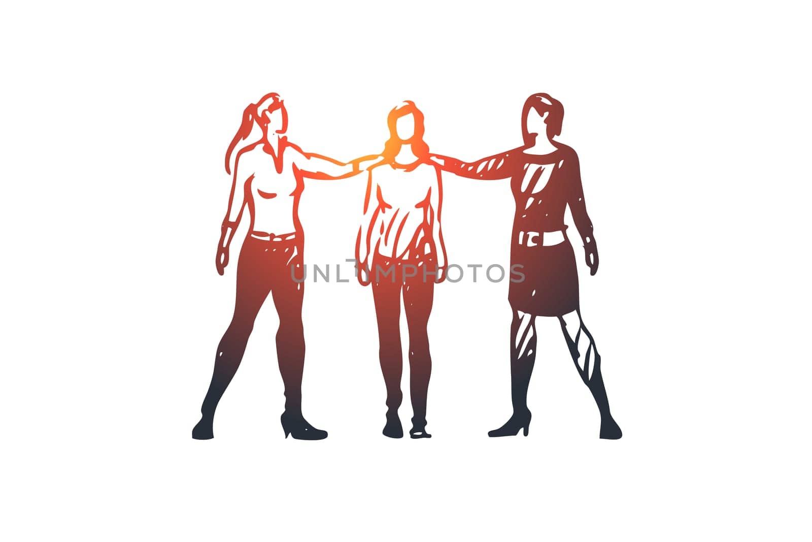 Communication, people, discussion, talk, conversation concept. Hand drawn people communicate in real life concept sketch. Isolated vector illustration.