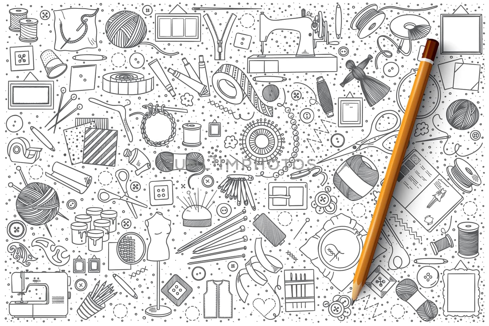 Hand drawn set of handmade vector doodles