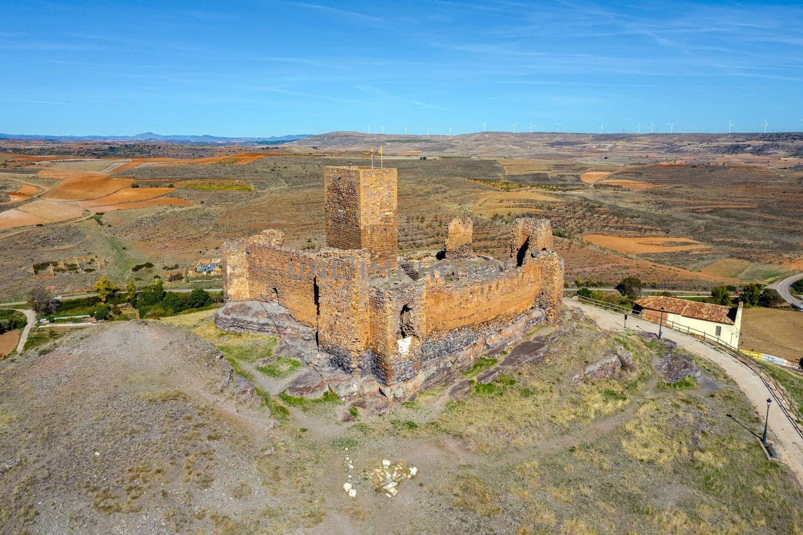 Trasmoz Castle, 13th century medieval fortress, Tarazona region, Zaragoza province, Spain. Rear view