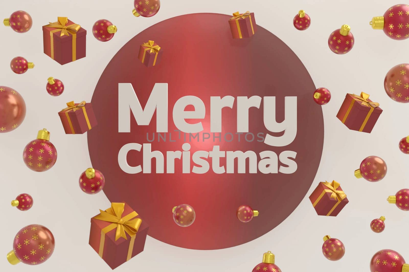 3d illustration. New Year and Christmas design. decorative festive object. Holiday banner, web poster, flyer, stylish brochure, greeting card, cover. Xmas background