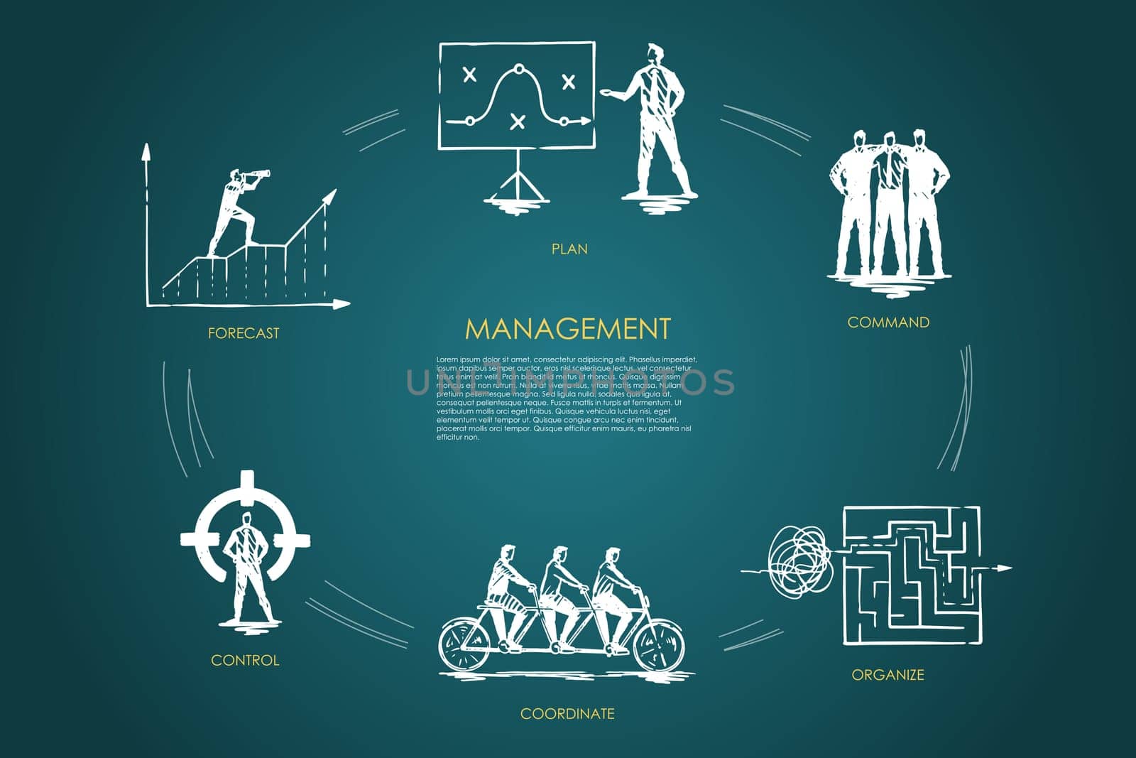 Management, forecast, command, organize, coordinate, control vector set