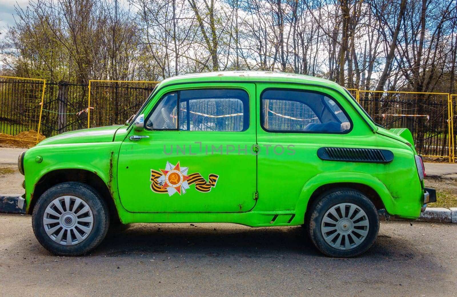 Moscow, Russia, April 23, 2016: Restored 1965 ZAZ Zaporozhetz on a Moscow street