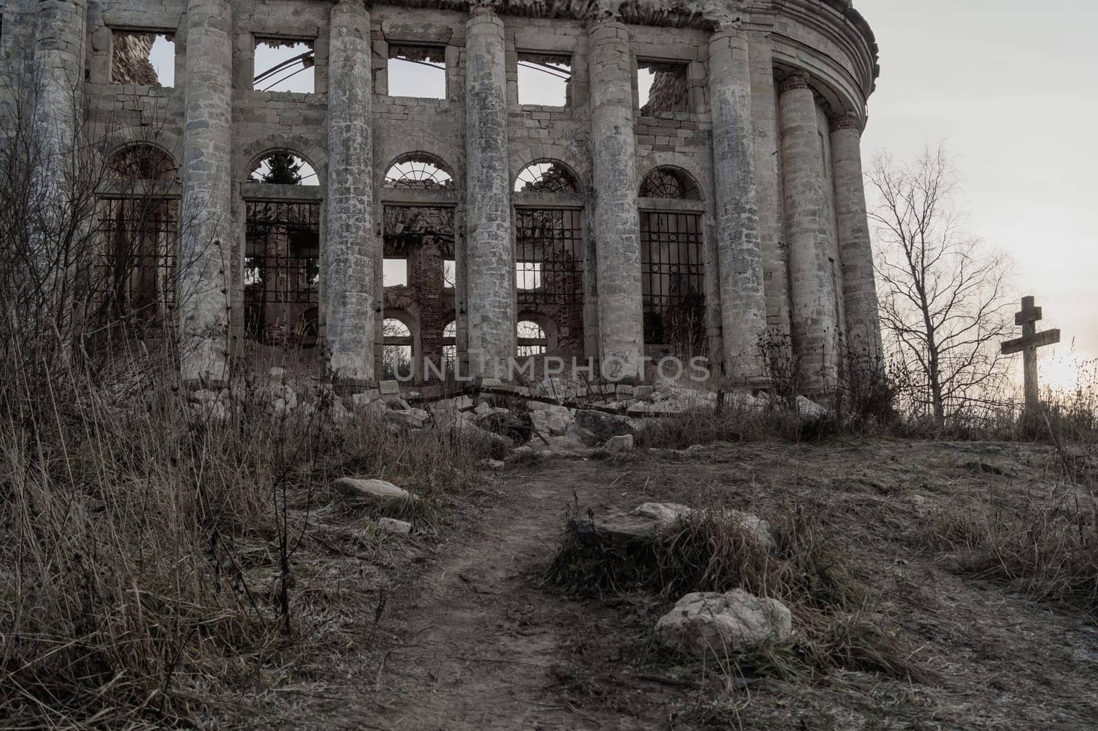 Old ruined building. ancient abandoned church