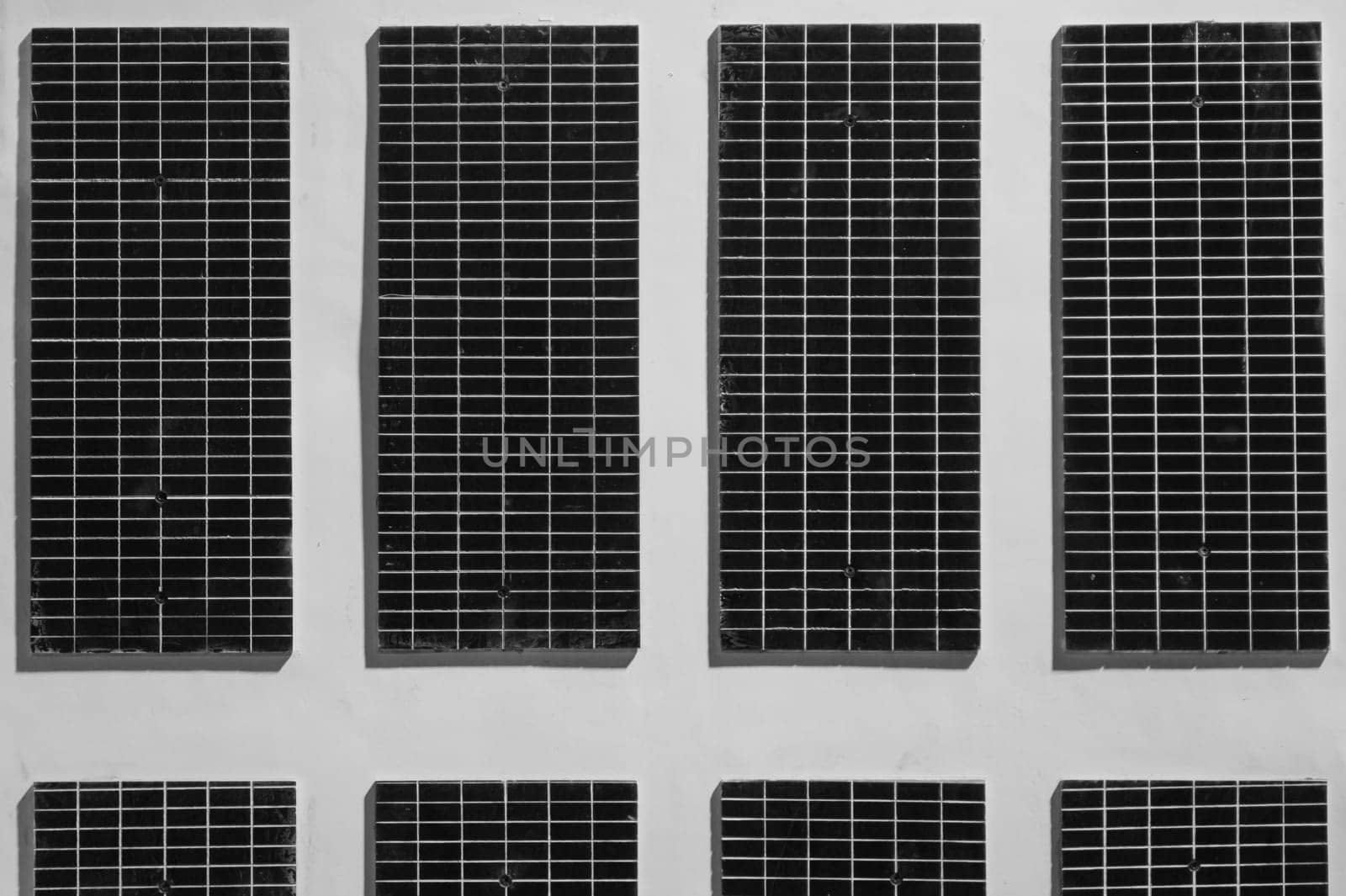 Solar panels pattern texture background black and white