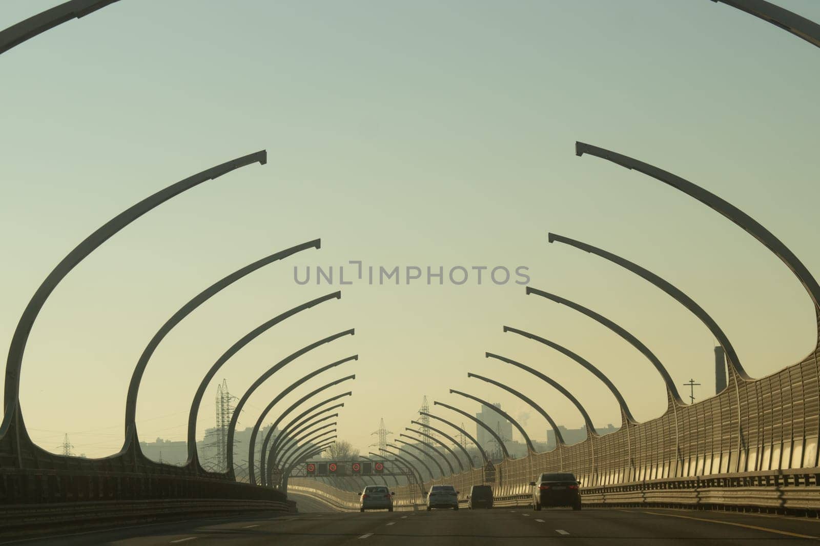 Car driving on a highway. auto moving on a roadway background