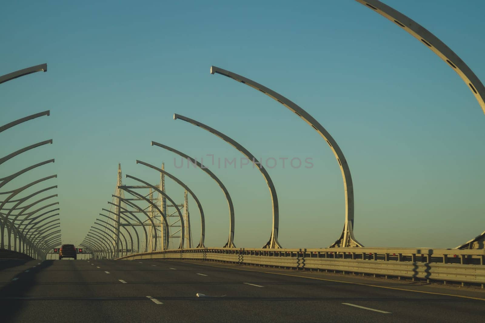 Car driving on a highway. auto moving on a roadway background