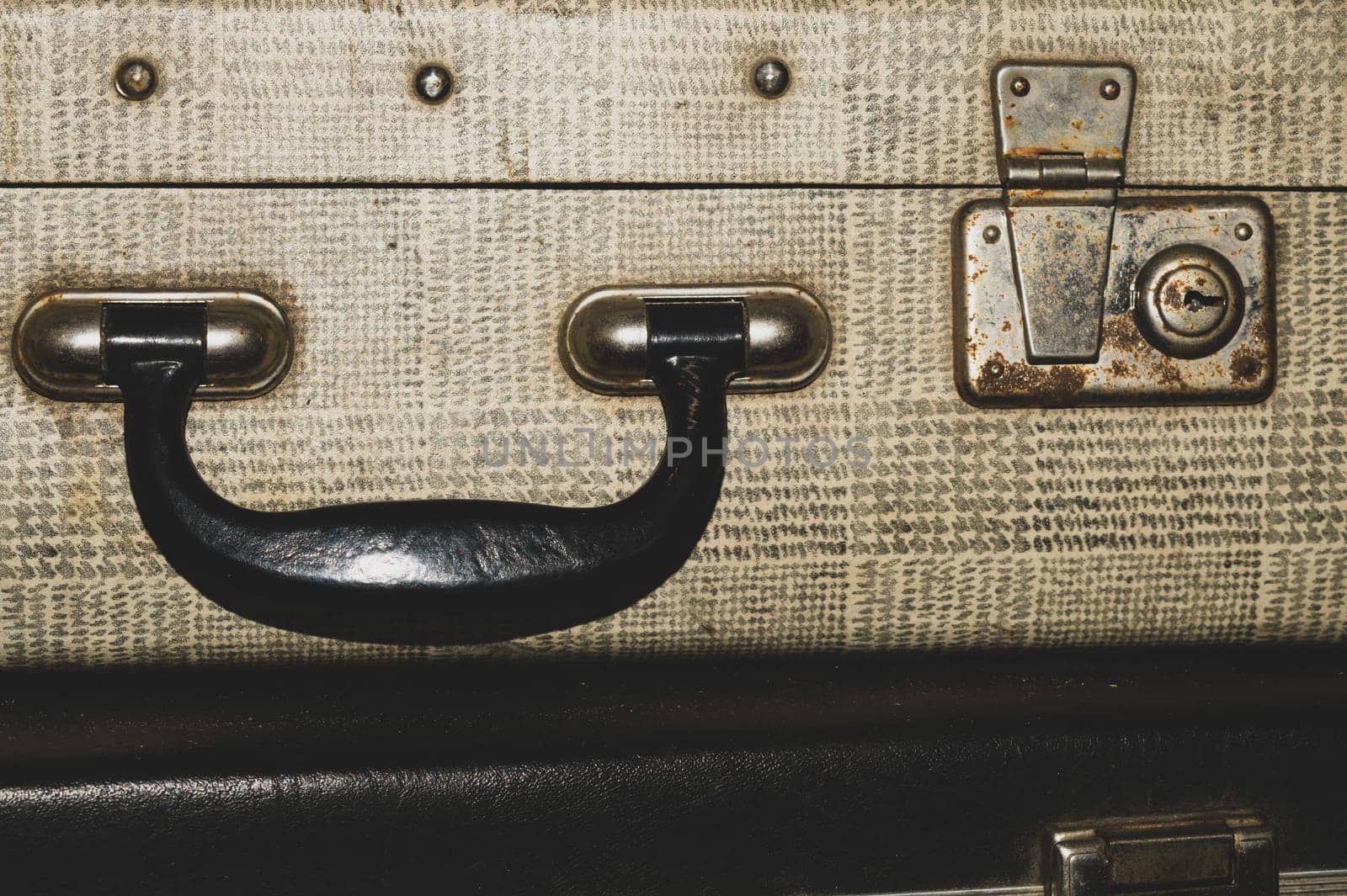 Retro suitcases. old luggage. vintage baggage. retro case background