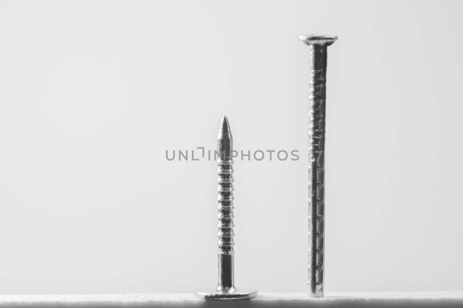 Metal nail isolated on white background