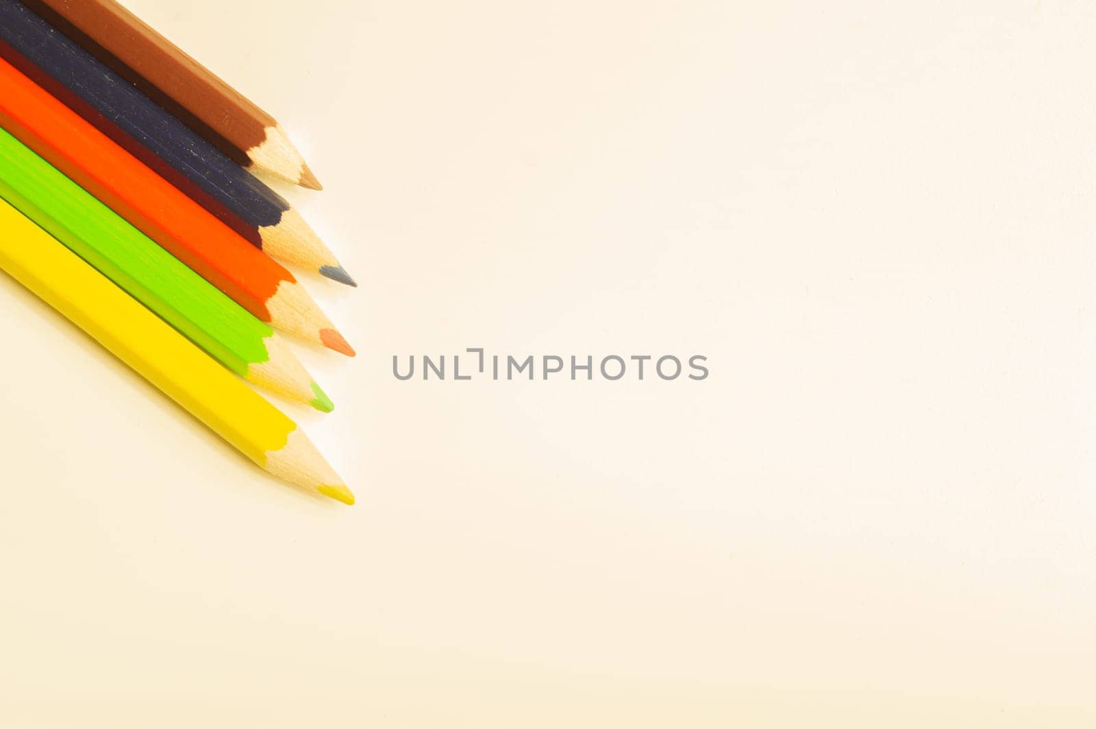 Colorful pencils isolated on white. drawing supplies