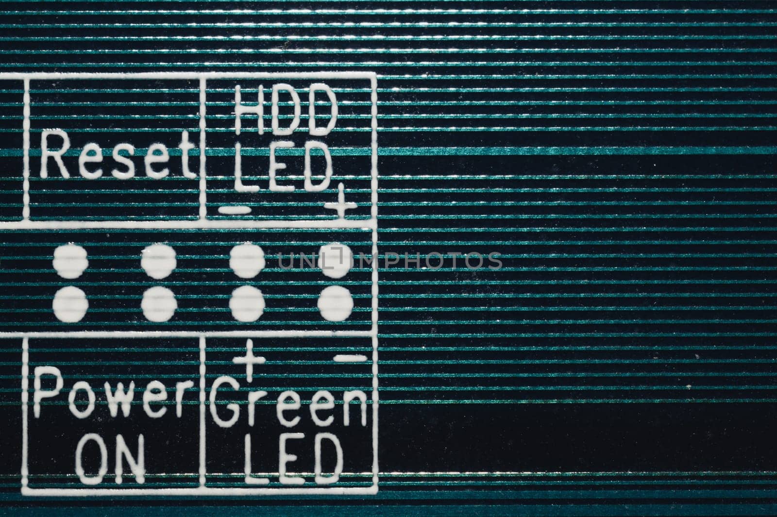 Dusty circuit board. computer motherboard close up. modern technologies. micro elements of computer with connections and traces. Intelligent technology abstract background
