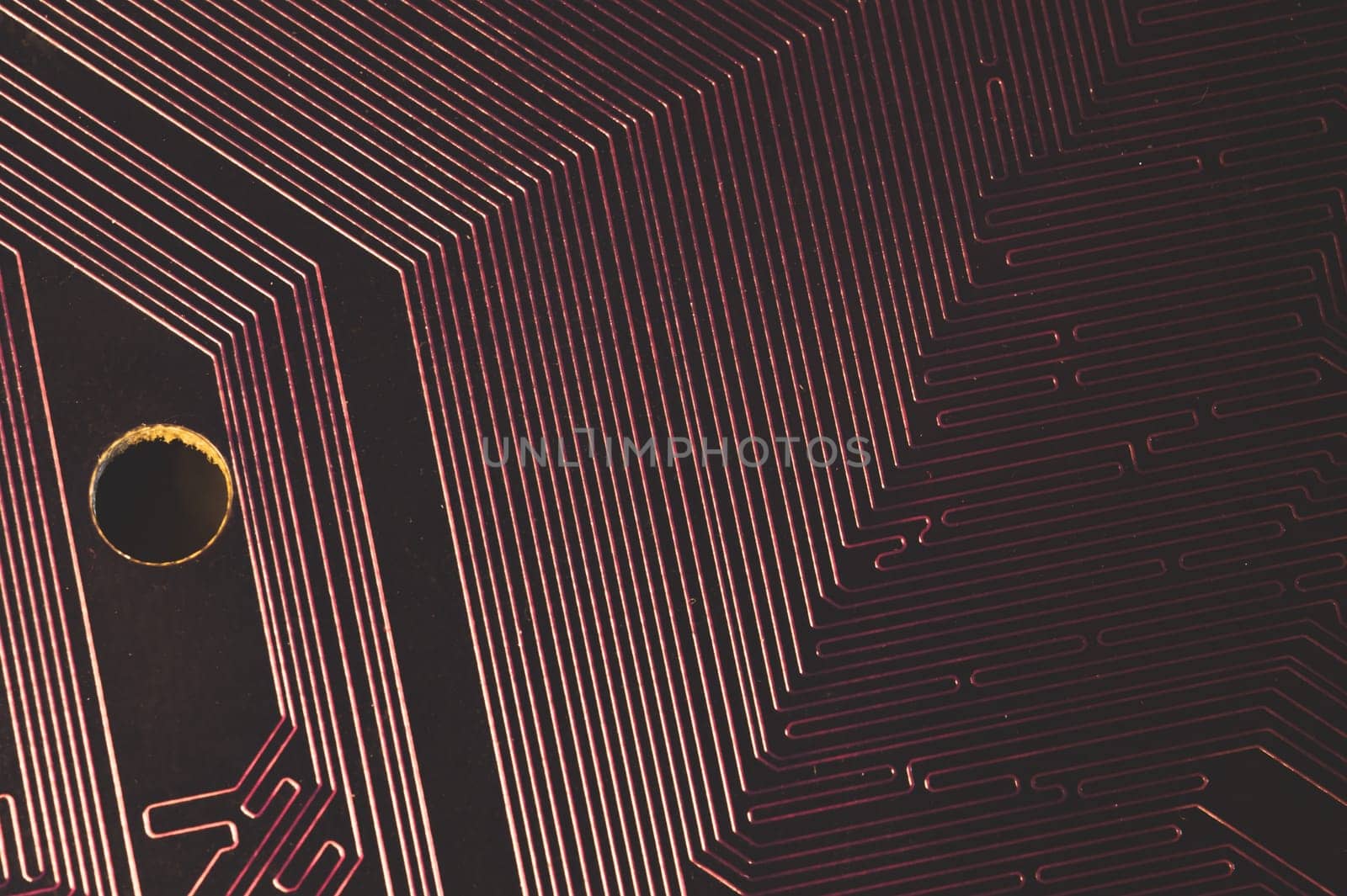Electronic circuit board abstract background. computer motherboard close up. modern technologies. micro elements of computer with connections and traces. Intelligent technology