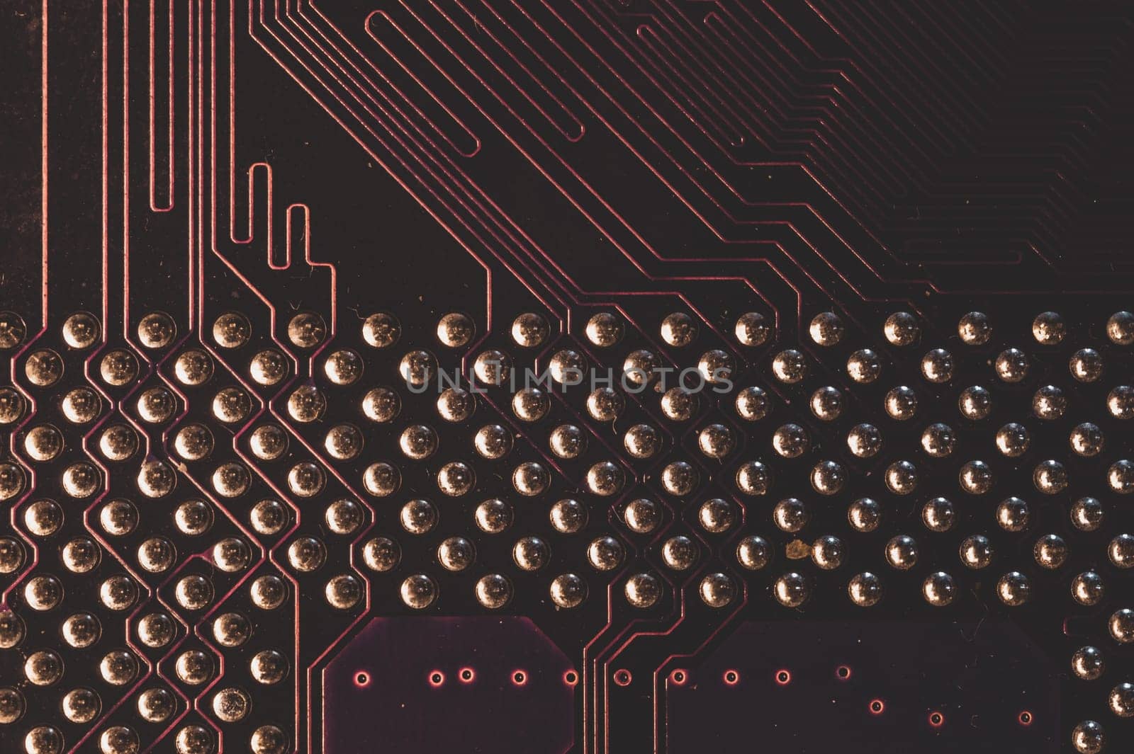 Electronic circuit board abstract background. computer motherboard close up. modern technologies. micro elements of computer with connections and traces. Intelligent technology