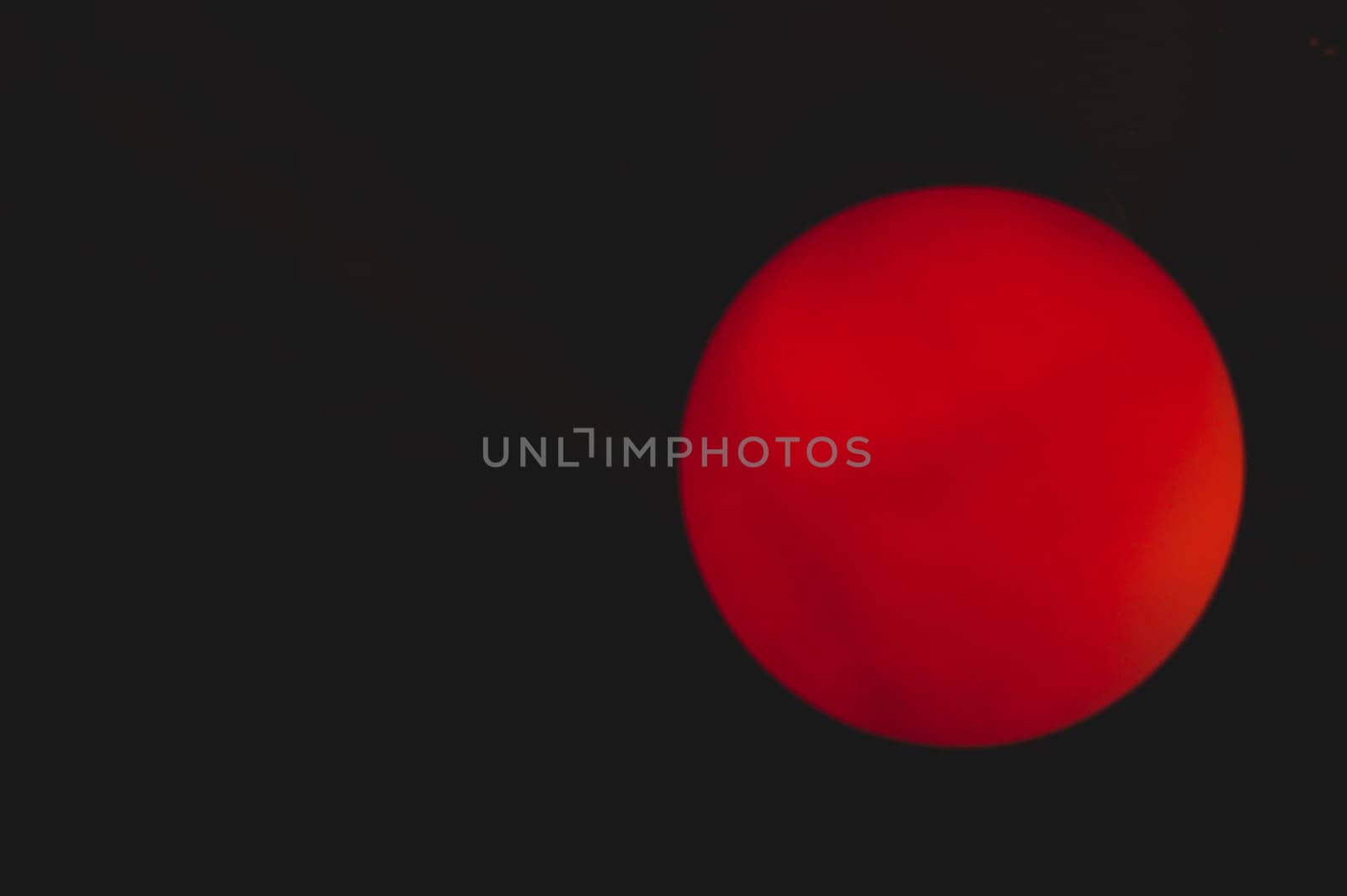 Glowing sphere in the dark. round template with color backlit