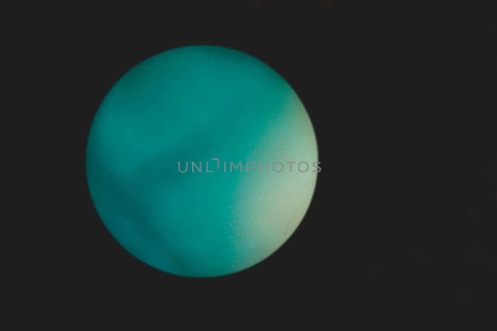 Glowing sphere in the dark. round template with color backlit