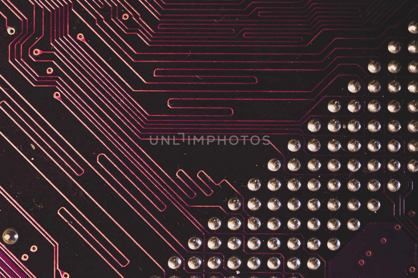 Electronic circuit board abstract background. computer motherboard close up. modern technologies. micro elements of computer with connections and traces. Intelligent technology