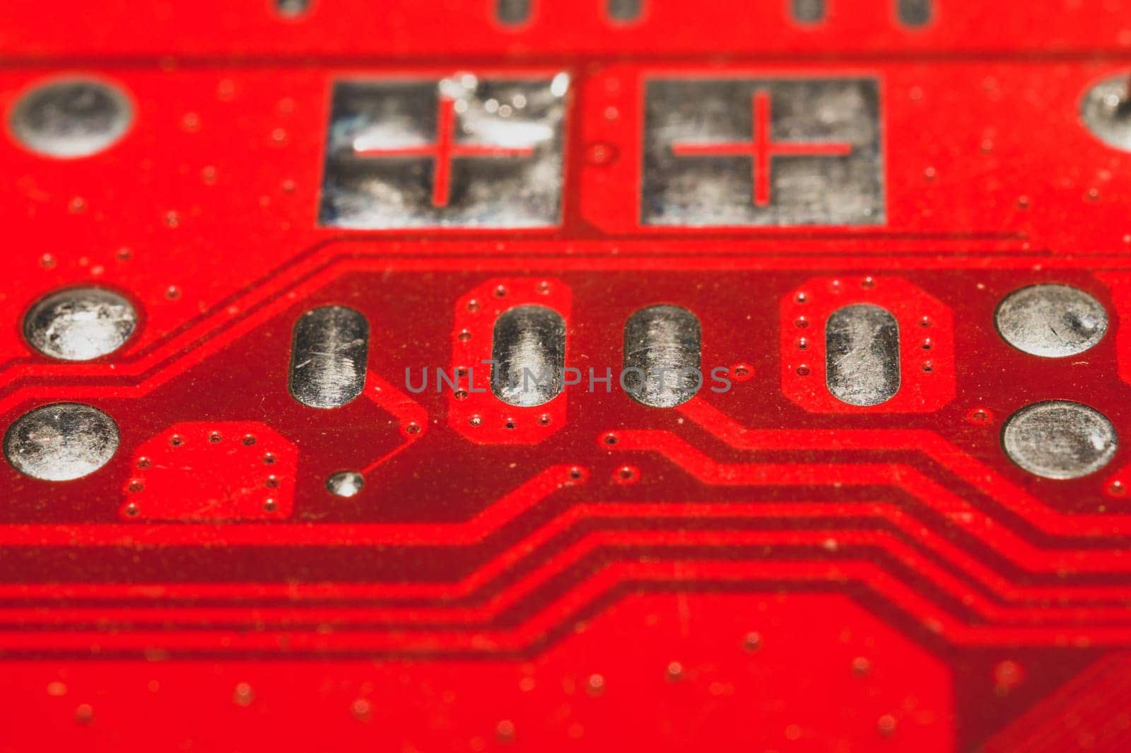 Electronic circuit board abstract background. computer motherboard close up. modern technologies. micro elements of computer with connections and traces. Intelligent technology