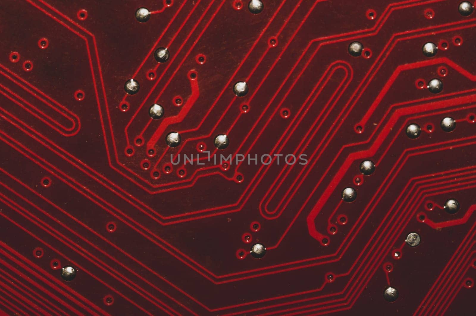 Electronic circuit board abstract background. computer motherboard close up. modern technologies. micro elements of computer with connections and traces. Intelligent technology