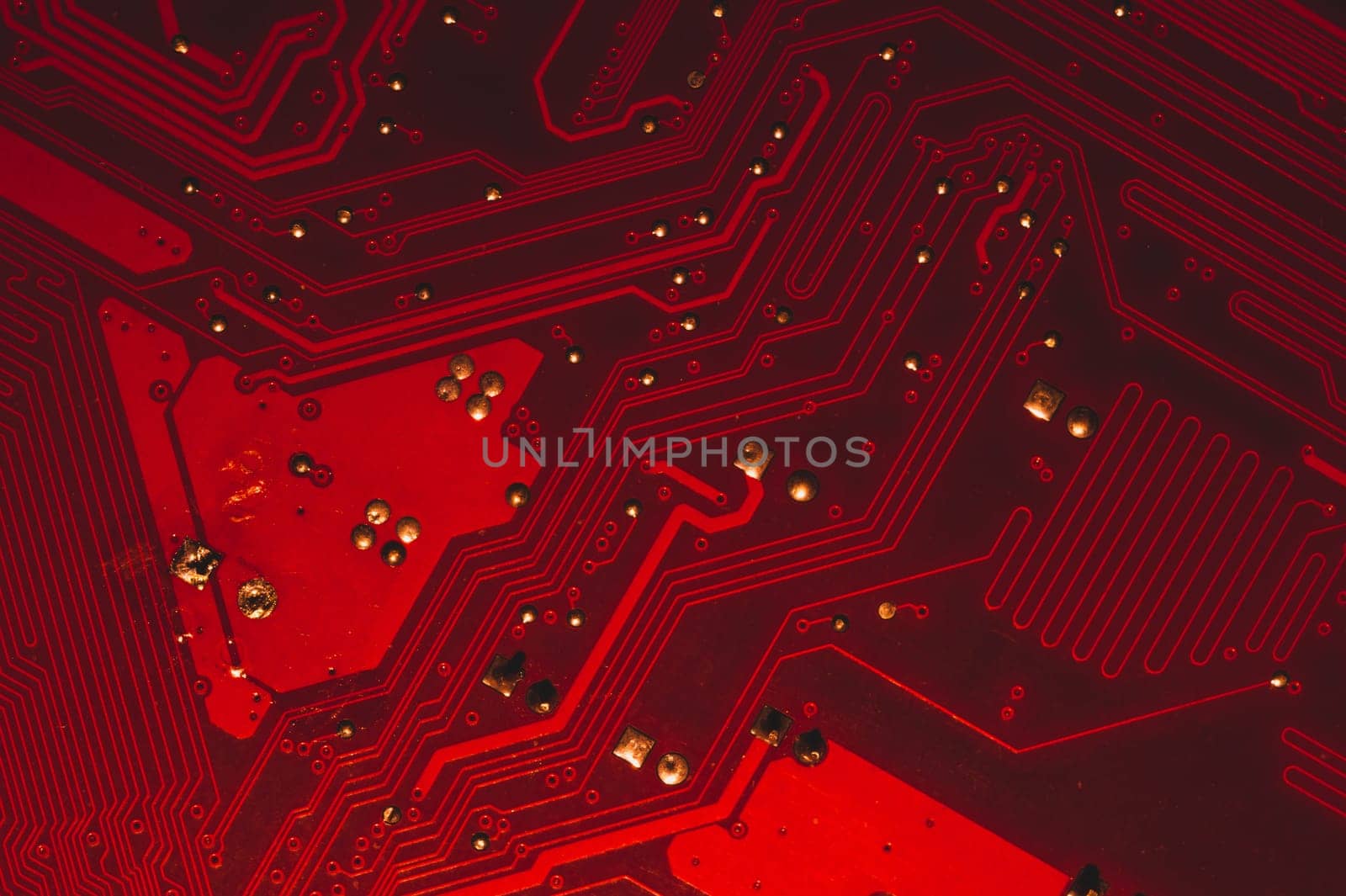 Electronic circuit board abstract background. computer motherboard close up. modern technologies. micro elements of computer with connections and traces. Intelligent technology