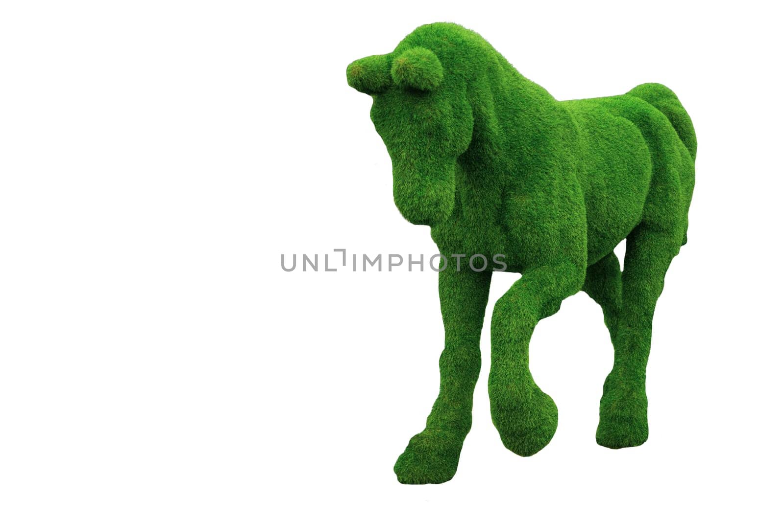 Horse shaped bush. shrub in a form of animal isolated on white. clip art