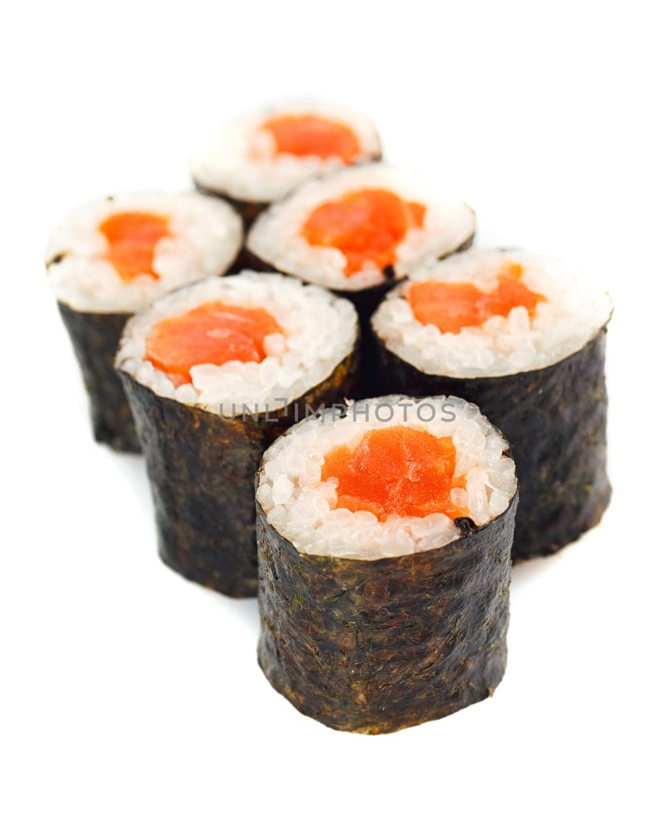 Traditional japanese sushi isolated on white background